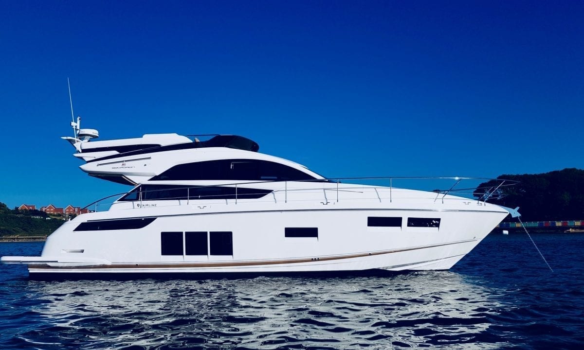 Fairline Squadron Anchored Fairline Squadron for hospitality events